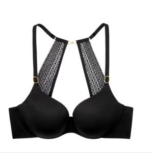 Incredible by Victoria’s Secret Lightly-Lined Racerback Demi Bra  38DDD Black